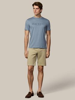 Hackett London Cotton Regular Fit Short Sleeve T-Shirt - view 2, Thames Blue