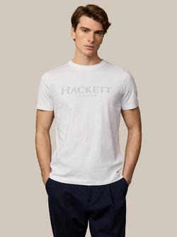 Hackett London Cotton Regular Fit Short Sleeve T-Shirt, Optic White