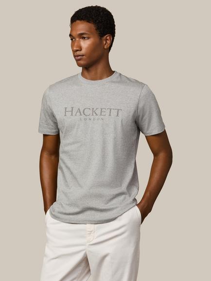 Hackett London Heritage Regular Fit Short Sleeve T-Shirt, Light Grey Marl