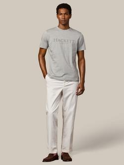 Hackett London Cotton Regular Fit Short Sleeve T-Shirt - view 2, Light Grey Marl