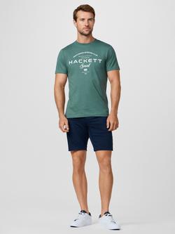 Hackett London Cotton Regular Fit Short Sleeve Sport Graphic T-Shirt, Sage Green - view 2, Sage Green