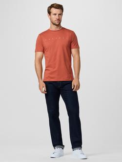 Hackett London Cotton Regular Fit Short Sleeve Logo T-Shirt, Burnt Ochre Orange - view 2, Burnt Ochre Orange
