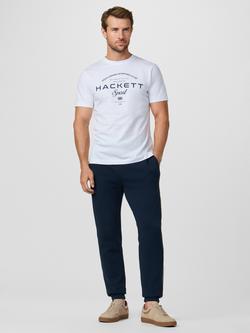 Hackett London Cotton Regular Fit Short Sleeve Sport Graphic T-Shirt, Optic White - view 2, Optic White