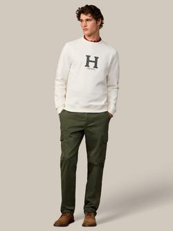 Hackett London Cotton Blend Crew Neck Sweatshirt, Off White - view 2, Off White