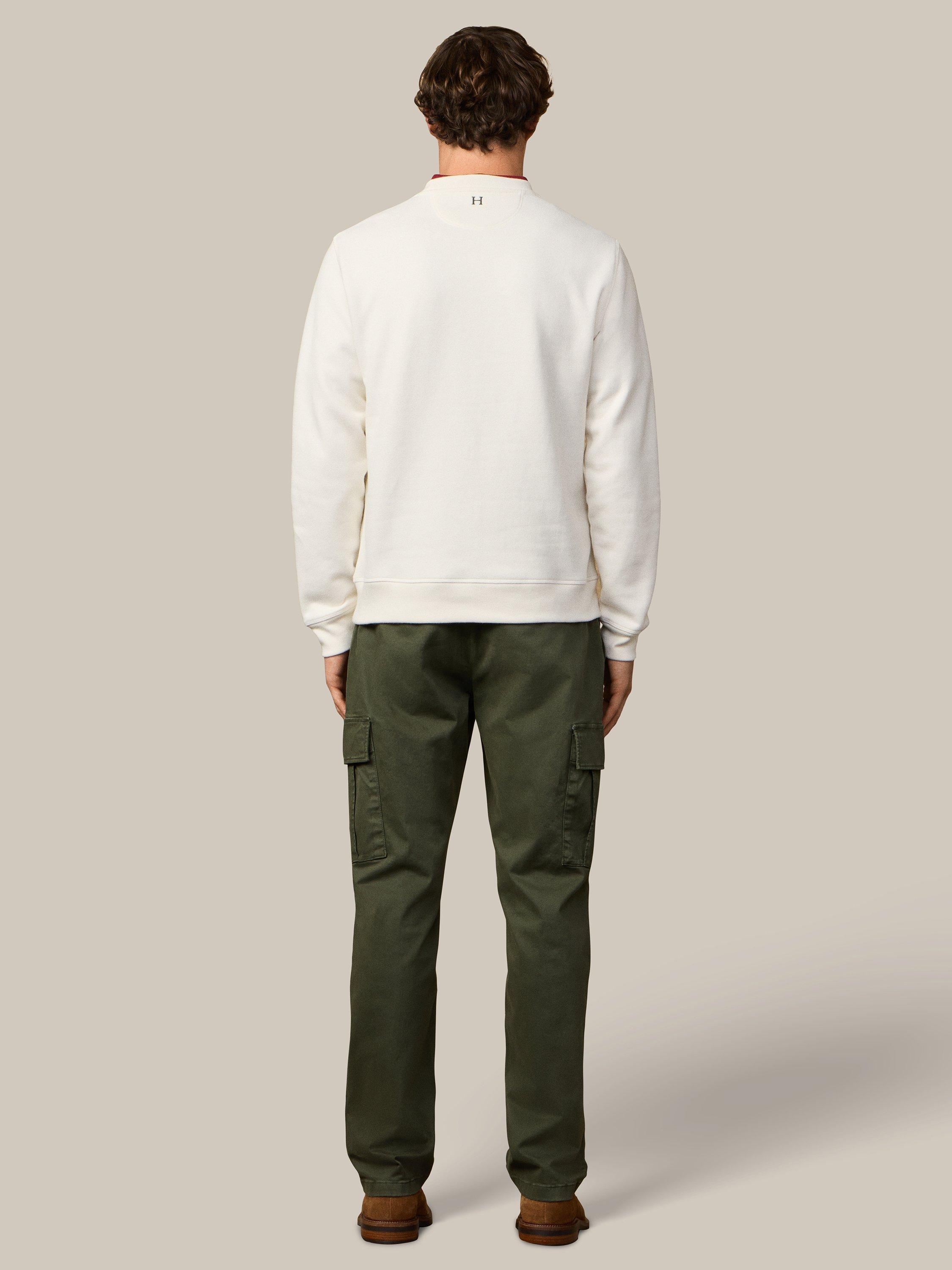 Product image 3 of 8, which shows Hackett London Cotton Blend Crew Neck Sweatshirt, Off White, XXXL