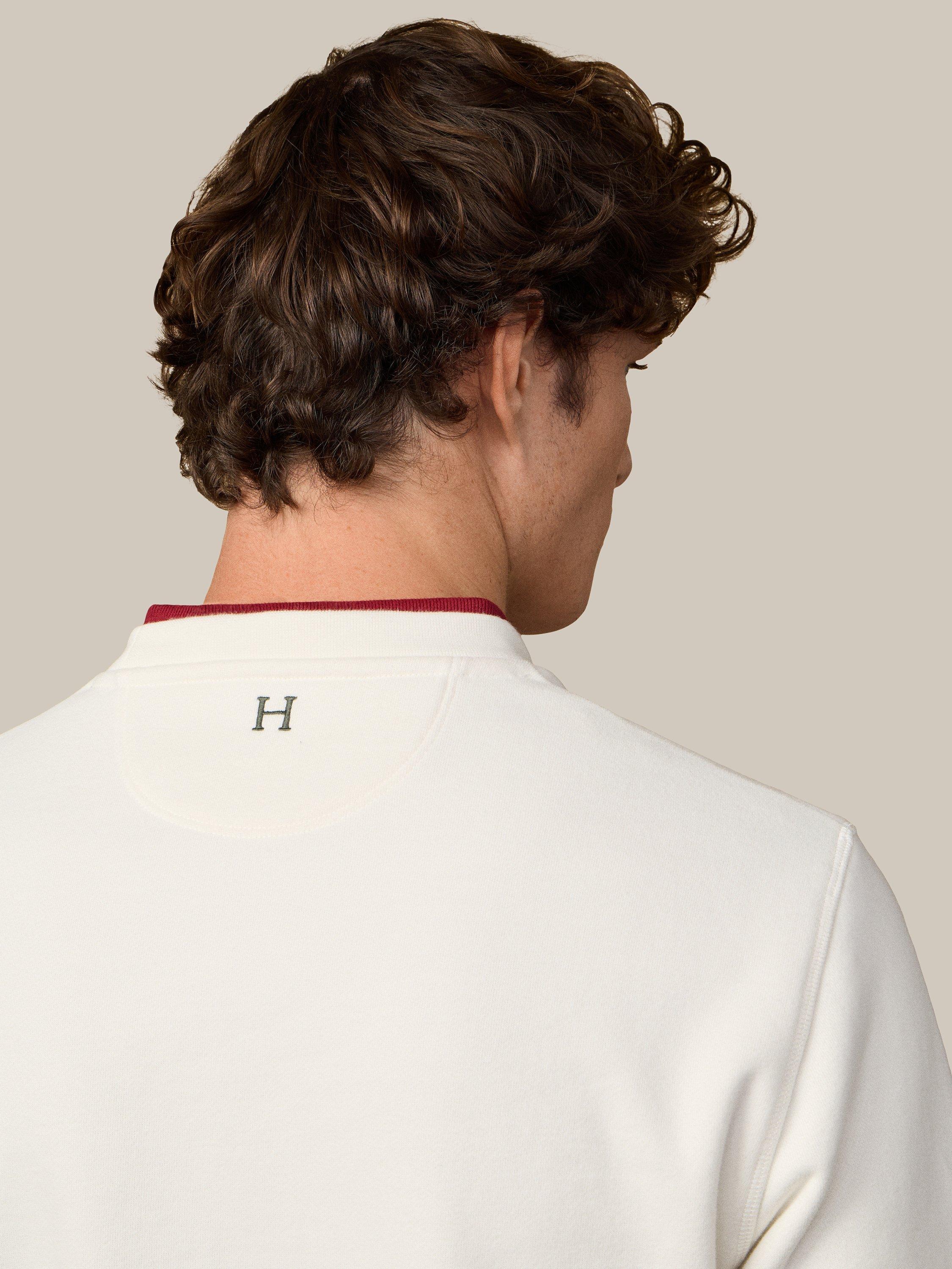 Product image 6 of 8, which shows Hackett London Cotton Blend Crew Neck Sweatshirt, Off White, XXXL