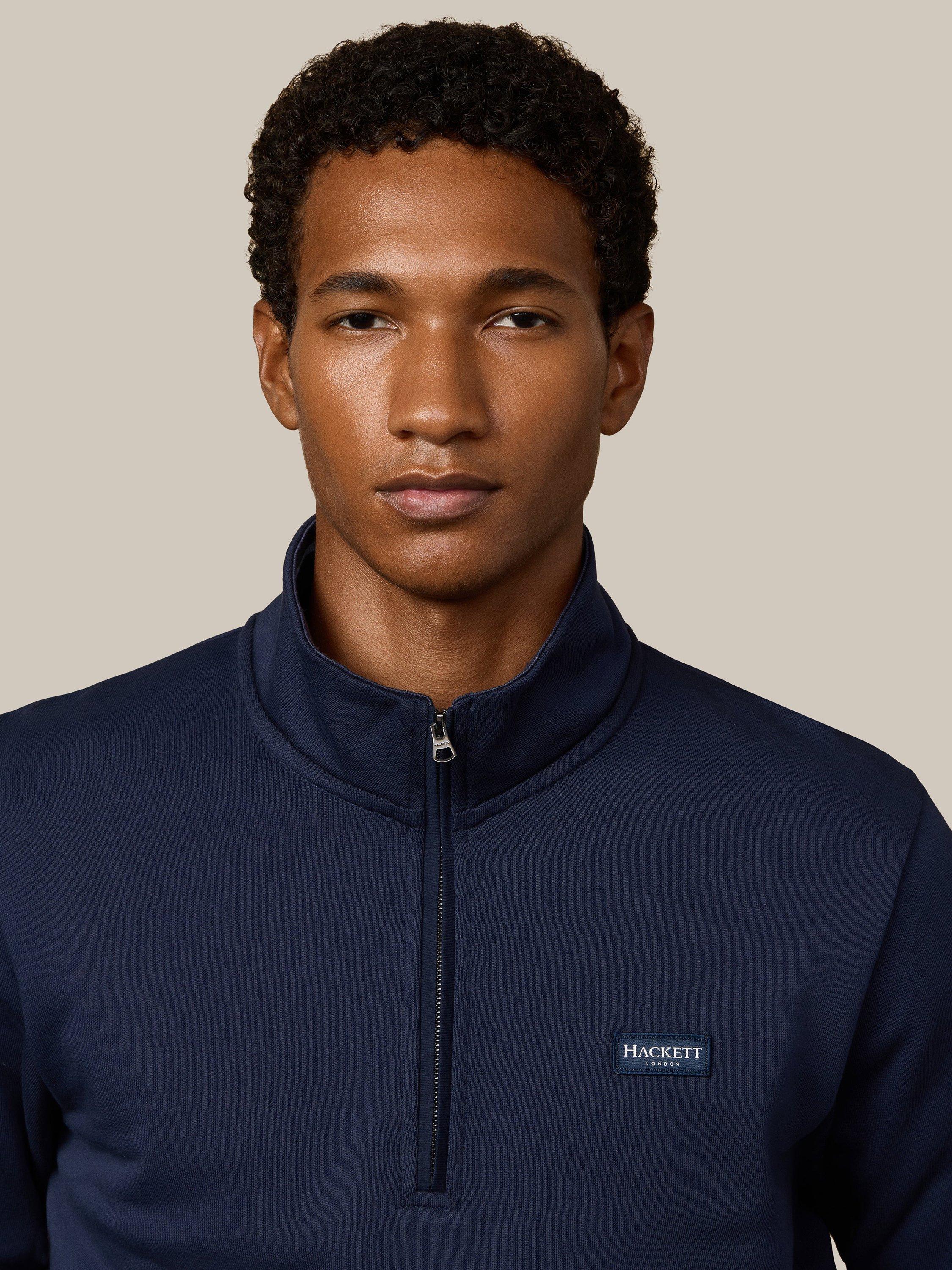 Product image 5 of 8, which shows Hackett London Quarter-Zip Cotton Sweatshirt, Old Navy, XS