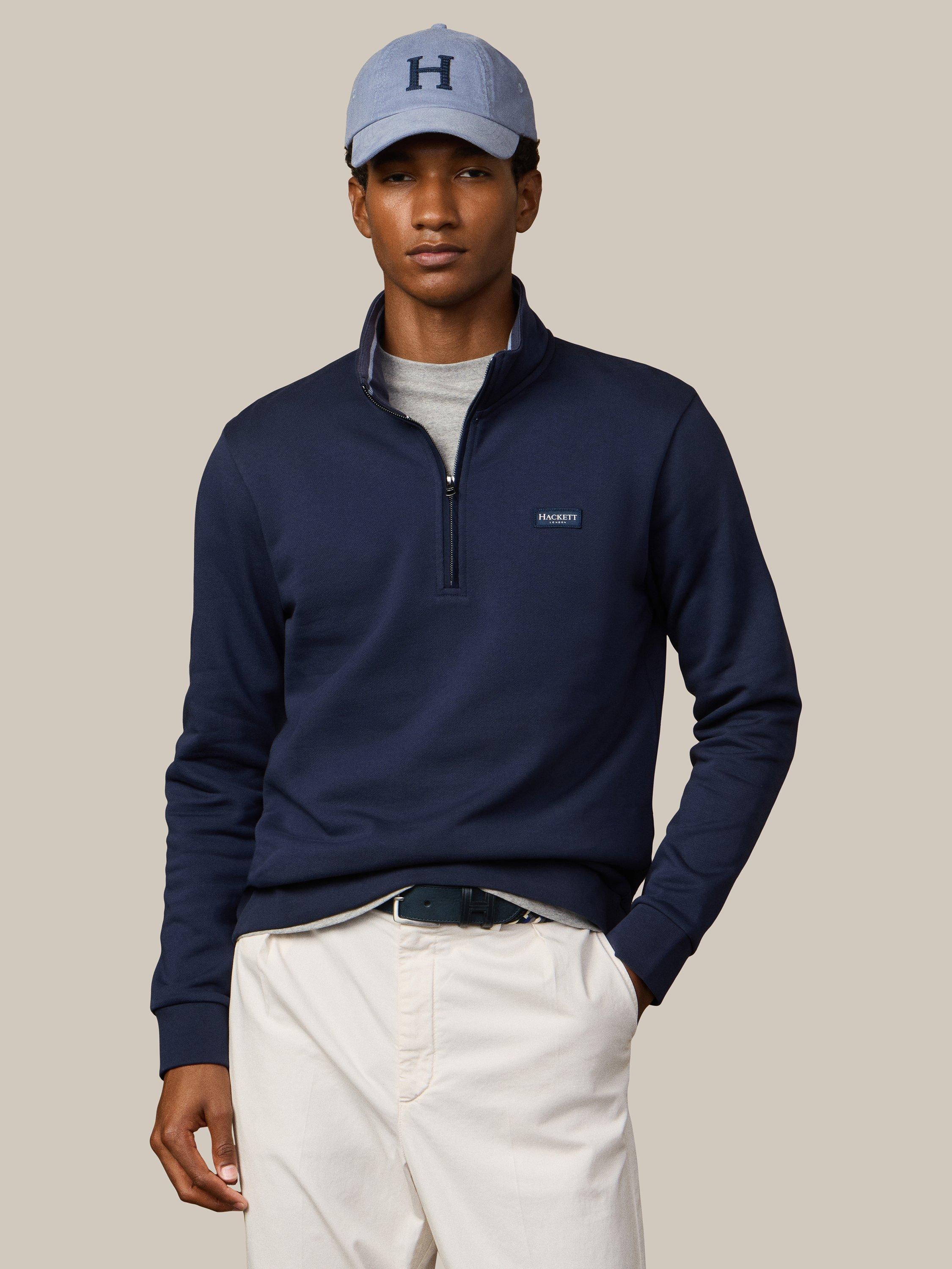 Product image 8 of 8, which shows Hackett London Quarter-Zip Cotton Sweatshirt, Old Navy, XS