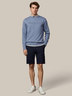 Hackett London Cotton Heritage Logo Sweatshirt - view 2, Thames Blue