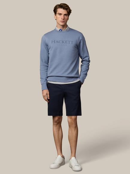 Hackett London Heritage Cotton Sweatshirt - view 2, Thames Blue