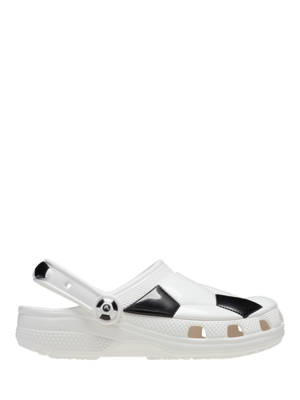 Crocs Kids' Classic Football Clogs, White/Black, White/Black