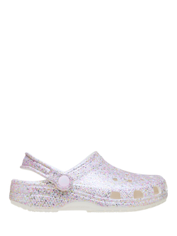 Crocs Kids' Classic Fantasy Glitter Clogs, White Fantasy, White Fantasy