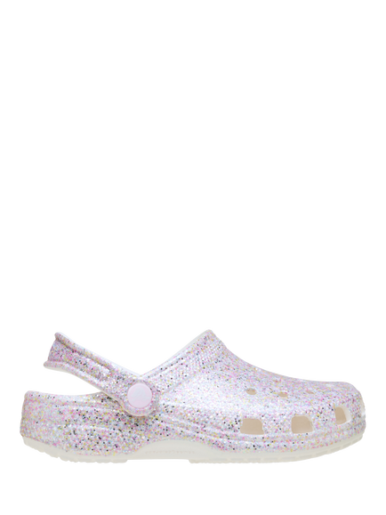 Crocs Kids' Classic Fantasy Glitter Clogs, White Fantasy, White Fantasy