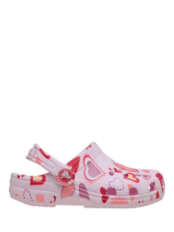 Crocs Kids' Classic Hearts Clogs, Pink Milk/Hearts, Pink Milk/Hearts