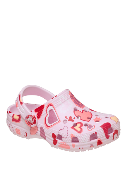 Crocs Kids' Classic Hearts Clogs, Pink Milk/Hearts - view 2, Pink Milk/Hearts