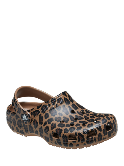 Crocs Kids' Classic Animal Leopard Clogs - view 2, Sepia/Brown