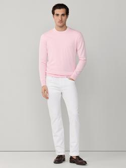 Hackett London Cotton-Silk Crew Neck Jumper, Dusty Blue - view 2, Baby Pink