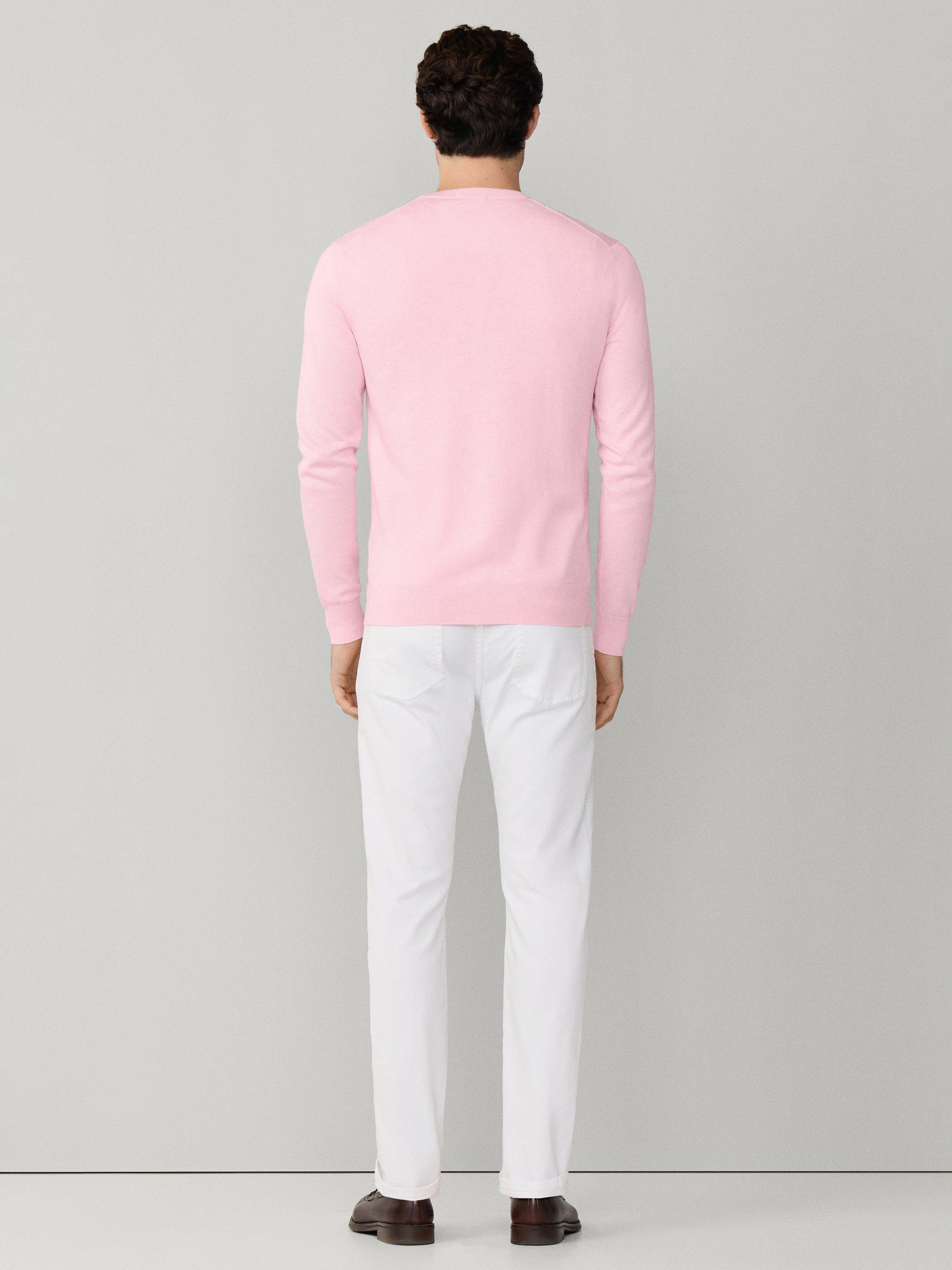 Product image 3 of 11, which shows Hackett London Cotton-Silk Crew Neck Jumper, Baby Pink, XXXL