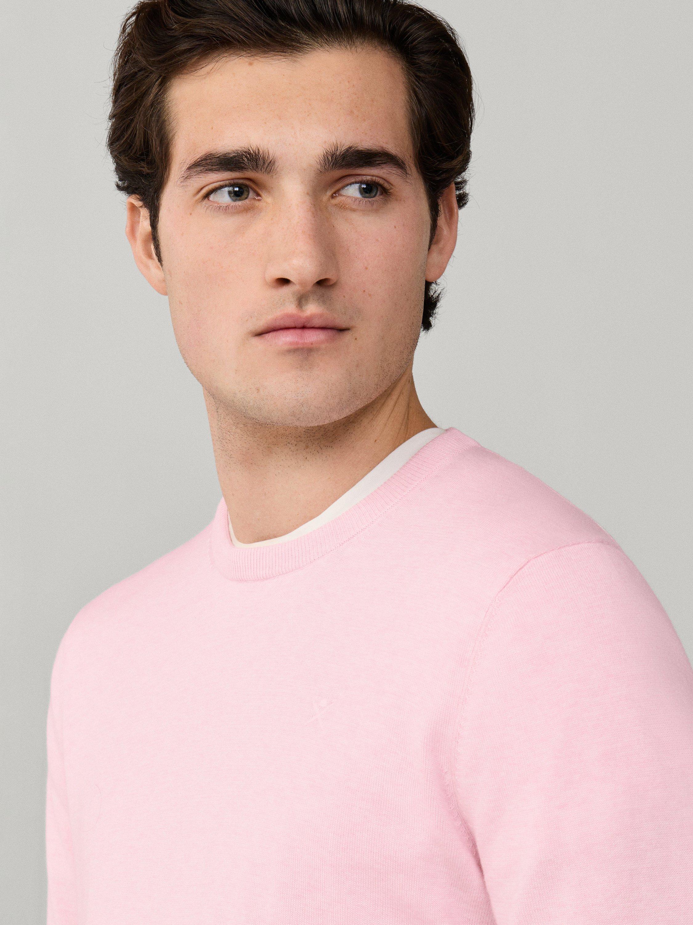 Product image 5 of 11, which shows Hackett London Cotton-Silk Crew Neck Jumper, Baby Pink, XXXL