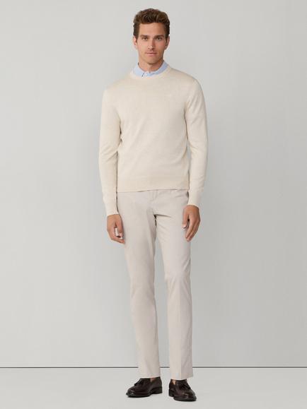 Hackett London Cotton-Silk Crew Neck Jumper - view 2, Candle White