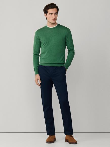 Hackett London Cotton-Silk Crew Neck Jumper - view 2, Apple Green