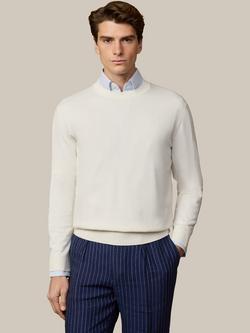Hackett London Cotton Crew Neck Jumper, Off White, Off White