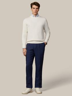Hackett London Cotton Crew Neck Jumper, Off White - view 2, Off White