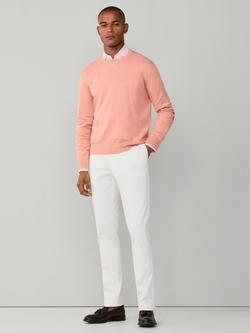 Hackett London Cotton Blend Crew Neck Jumper - view 2, Peach Orange