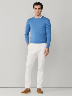 Hackett London Cotton Blend Crew Neck Jumper - view 2, Eton Blue