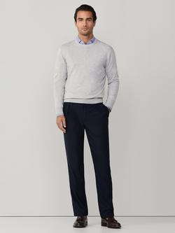 Hackett London Cotton Blend Crew Neck Jumper - view 2, Tin Grey