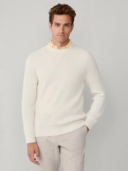Hackett London Cotton Blend Textured Knit Jumper, Off White, Off White