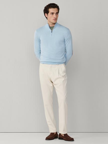 Hackett London Cotton Rich Regular Fit Half-Zip Jumper, Oxford Blue - view 2, Oxford Blue