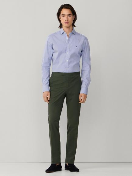 Hackett London Cotton Tailored Untucked Fit Brompton Button-Down Shirt, Navy - view 2, Navy