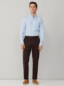 Hackett London Cotton Long Sleeve Tailored Shirt, Oxford Blue - view 2, Oxford Blue