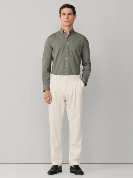 Hackett London Tailored Fit Garment Dyed Oxford Shirt - view 2, Stone Green