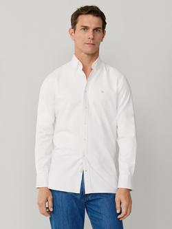 Hackett London Tailored Fit Garment Dyed Oxford Shirt, Optic White, Optic White