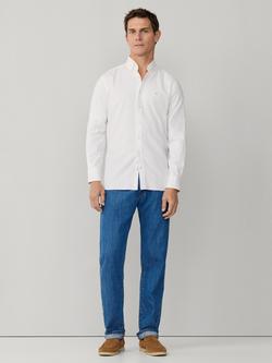 Hackett London Tailored Fit Garment Dyed Oxford Shirt, Optic White - view 2, Optic White