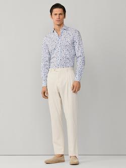 Hackett London Cotton Floral Tailored Untucked Fit Shirt, Ultra Blue - view 2, Ultra Blue