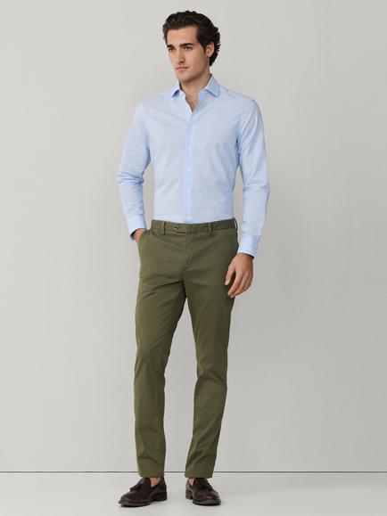 Hackett London Cotton Blend Long Sleeve Shirt - view 2, Light Blue