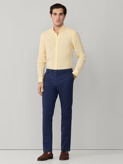 Hackett London Tailored Fit Garment Dyed Linen Shirt, Pastel Yellow - view 2, Pastel Yellow