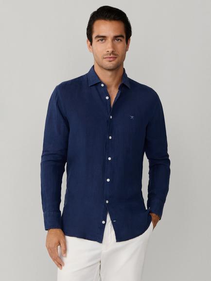 Hackett London Linen Tailored Untucked Fit Brompton Button-Down Shirt, Old Navy