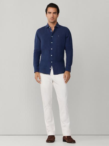 Hackett London Linen Tailored Untucked Fit Brompton Button-Down Shirt - view 2, Old Navy