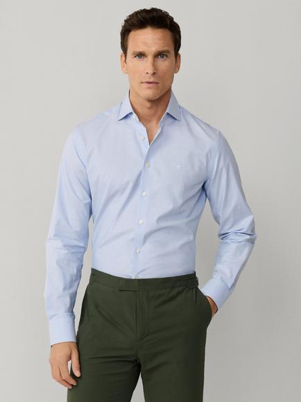 Hackett London Tailored Fit Textured Cotton Shirt, Sky Blue