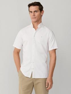 Hackett London Tailored Fit Short Sleeve Cotton Oxford Shirt, Optic White, Optic White