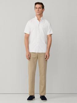 Hackett London Tailored Fit Short Sleeve Cotton Oxford Shirt, Optic White - view 2, Optic White