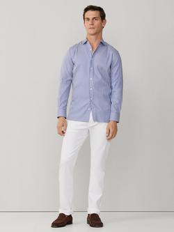 Hackett London Cotton Tailored Fit Stripe Kent Collar Shirt - view 2, Navy