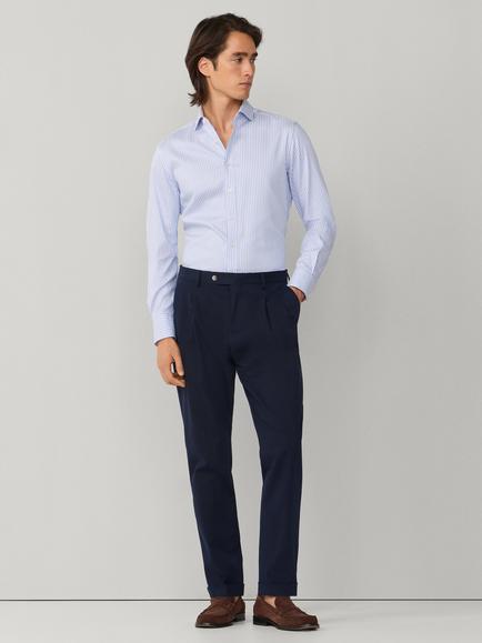 Hackett London Cotton Tailored Fit Kent Cutaway Collar Stripe Shirt, Oxford Blue - view 2, Oxford Blue