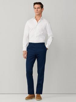 Hackett London Tailored Fit Textured Cotton Shirt, Optic White - view 2, Optic White