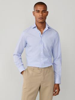 Hackett London Cotton Tailored Fit Stripe Pimlico Collar Shirt, Oxford Blue, Oxford Blue