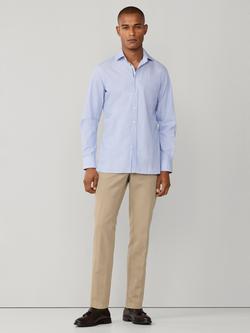 Hackett London Cotton Tailored Fit Stripe Pimlico Collar Shirt, Oxford Blue - view 2, Oxford Blue